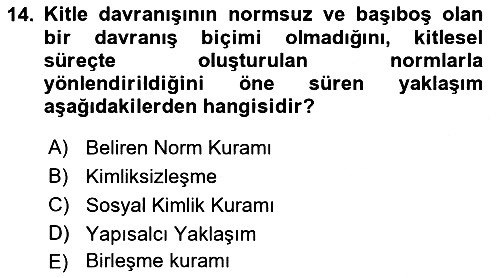 Sosyal Psikoloji 2 2022-2023 Yaz Okulu Sınavı - 14. soru
