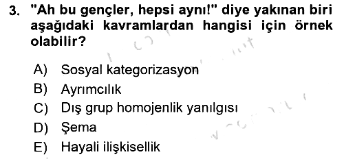 Sosyal Psikoloji 2 2024-2025 Dönem Sonu Sınavı - 3. soru