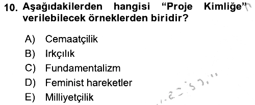 Sosyolojide Yakın Dönem Gelişmeler 2016-2017 3 Ders Sınavı - 10. soru