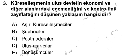 Sosyolojiye Giriş 2016-2017 3 Ders Sınavı - 3. soru