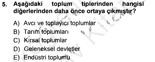 Sosyolojiye Giriş 2012-2013 Ara Sınav - 5. soru