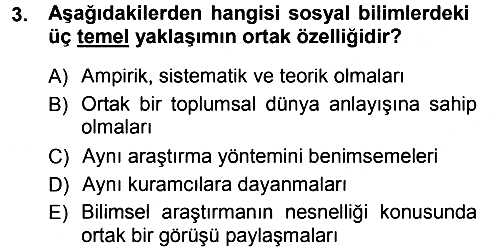 Sosyolojiye Giriş 2014-2015 Ara Sınav - 3. soru