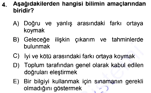 Sosyolojiye Giriş 2014-2015 Ara Sınav - 4. soru