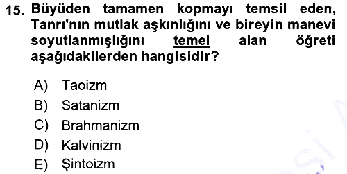 Sosyolojiye Giriş 2015-2016 Dönem Sonu Sınavı - 15. soru