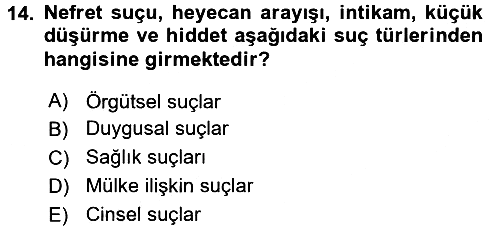 Sosyolojiye Giriş 2016-2017 Dönem Sonu Sınavı - 14. soru