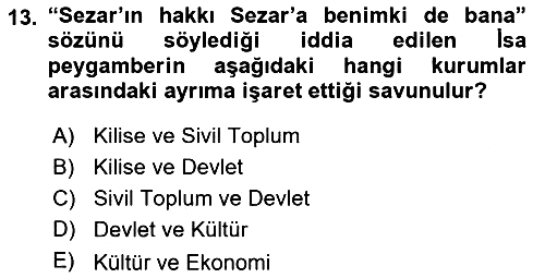 Sosyolojiye Giriş 2018-2019 Dönem Sonu Sınavı - 13. soru