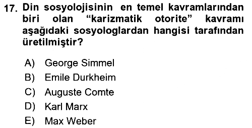 Sosyolojiye Giriş 2023-2024 Yaz Okulu Sınavı - 17. soru