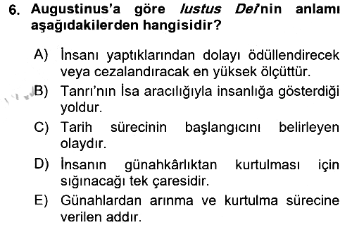 Tarih Felsefesi 1 2016-2017 3 Ders Sınavı - 6. soru