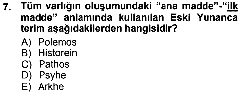 Tarih Felsefesi 1 2012-2013 Ara Sınav - 7. soru