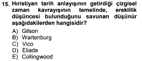 Tarih Felsefesi 1 2012-2013 Ara Sınav - 15. soru