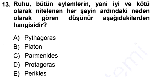 Tarih Felsefesi 1 2013-2014 Ara Sınav - 13. soru