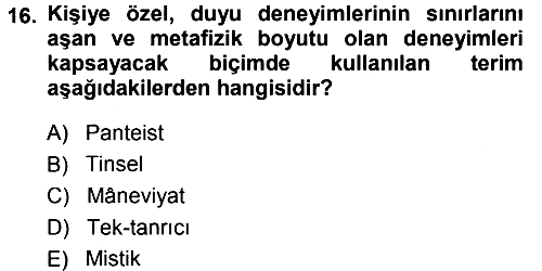 Tarih Felsefesi 1 2013-2014 Ara Sınav - 16. soru