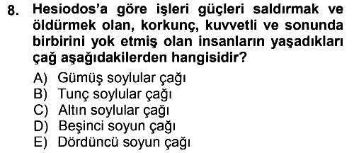 Tarih Felsefesi 1 2014-2015 Ara Sınav - 8. soru
