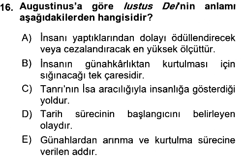 Tarih Felsefesi 1 2015-2016 Ara Sınav - 16. soru