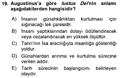 Tarih Felsefesi 1 2021-2022 Ara Sınav - 19. soru