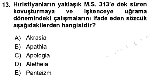 Tarih Felsefesi 1 2022-2023 Ara Sınav - 13. soru