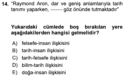 Tarih Felsefesi 1 2024-2025 Ara Sınav - 14. soru