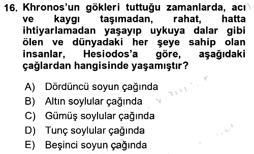 Tarih Felsefesi 1 2024-2025 Ara Sınav - 16. soru