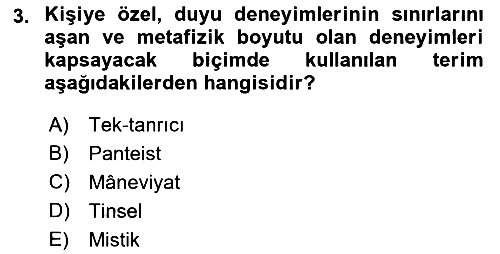 Tarih Felsefesi 1 2017-2018 Dönem Sonu Sınavı - 3. soru