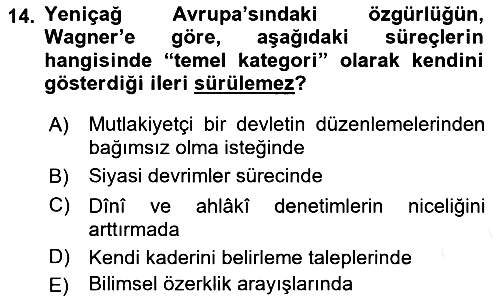 Tarih Felsefesi 1 2017-2018 Dönem Sonu Sınavı - 14. soru