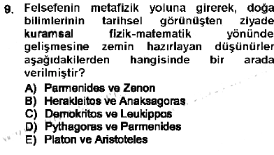 Tarih Felsefesi 1 2012-2013 Tek Ders Sınavı - 9. soru