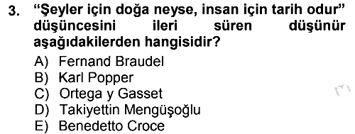 Tarih Felsefesi 1 2013-2014 Tek Ders Sınavı - 3. soru