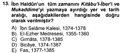 Tarih Felsefesi 1 2013-2014 Tek Ders Sınavı - 13. soru