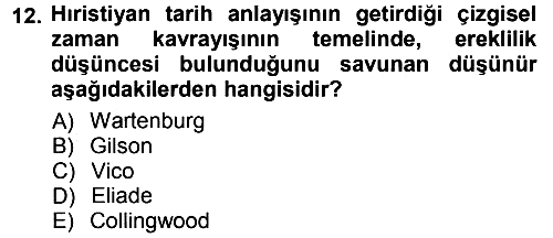 Tarih Felsefesi 1 2014-2015 Tek Ders Sınavı - 12. soru