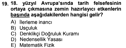 Tarih Felsefesi 1 2014-2015 Tek Ders Sınavı - 19. soru
