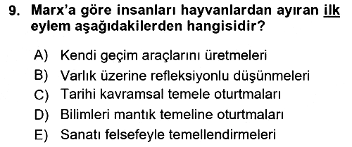 Tarih Felsefesi 2 2016-2017 3 Ders Sınavı - 9. soru