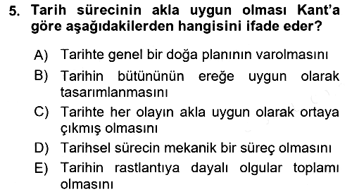 Tarih Felsefesi 2 2017-2018 3 Ders Sınavı - 5. soru