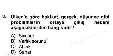 Tarih Felsefesi 2 2012-2013 Ara Sınav - 12. soru