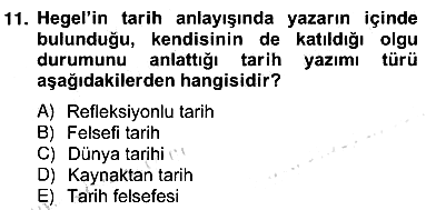 Tarih Felsefesi 2 2013-2014 Ara Sınav - 11. soru