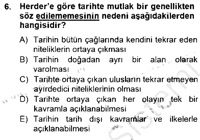 Tarih Felsefesi 2 2014-2015 Ara Sınav - 6. soru