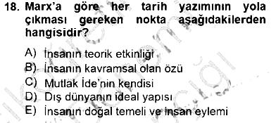 Tarih Felsefesi 2 2014-2015 Ara Sınav - 18. soru
