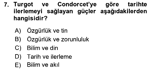 Tarih Felsefesi 2 2015-2016 Ara Sınav - 7. soru