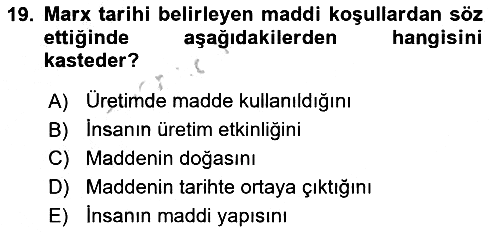 Tarih Felsefesi 2 2016-2017 Ara Sınav - 19. soru