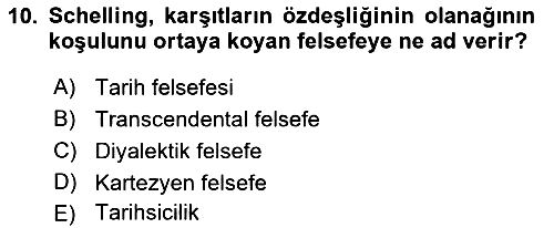 Tarih Felsefesi 2 2017-2018 Ara Sınav - 10. soru