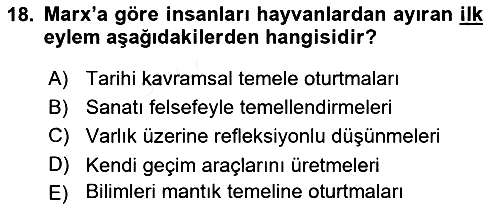 Tarih Felsefesi 2 2017-2018 Ara Sınav - 18. soru
