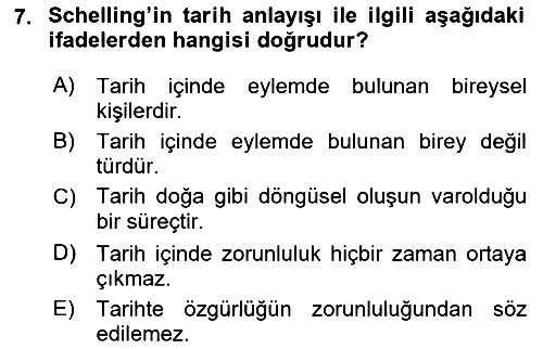 Tarih Felsefesi 2 2018-2019 Ara Sınav - 7. soru