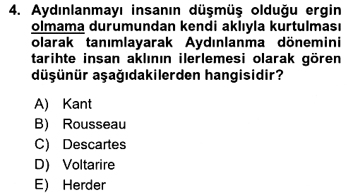 Tarih Felsefesi 2 2021-2022 Ara Sınav - 4. soru
