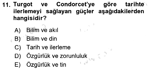 Tarih Felsefesi 2 2021-2022 Ara Sınav - 11. soru
