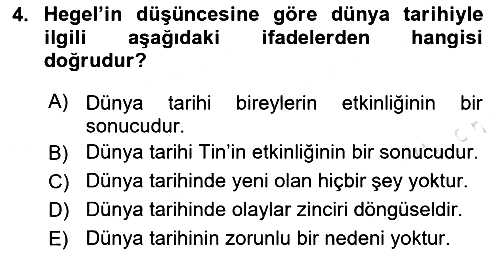 Tarih Felsefesi 2 2023-2024 Ara Sınav - 4. soru