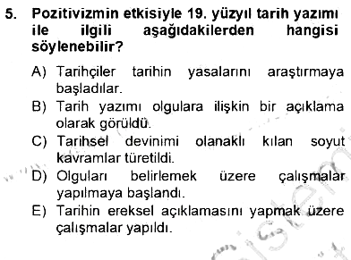 Tarih Felsefesi 2 2012-2013 Dönem Sonu Sınavı - 5. soru