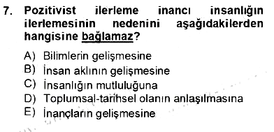 Tarih Felsefesi 2 2012-2013 Dönem Sonu Sınavı - 7. soru
