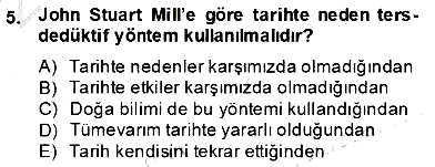 Tarih Felsefesi 2 2013-2014 Dönem Sonu Sınavı - 5. soru