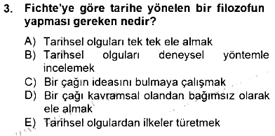 Tarih Felsefesi 2 2014-2015 Dönem Sonu Sınavı - 3. soru