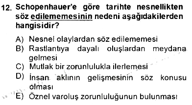 Tarih Felsefesi 2 2014-2015 Dönem Sonu Sınavı - 12. soru
