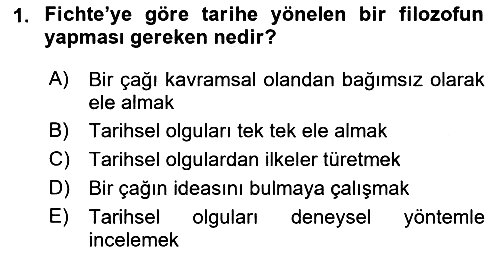 Tarih Felsefesi 2 2015-2016 Dönem Sonu Sınavı - 1. soru