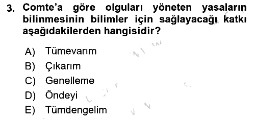 Tarih Felsefesi 2 2021-2022 Dönem Sonu Sınavı - 3. soru